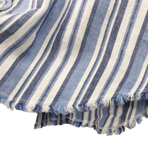 CLOTH & STONE Linen Blend Shirt Dress w/ Raw Hem in Blue/White Stripe Size XS - Picture 9 of 9